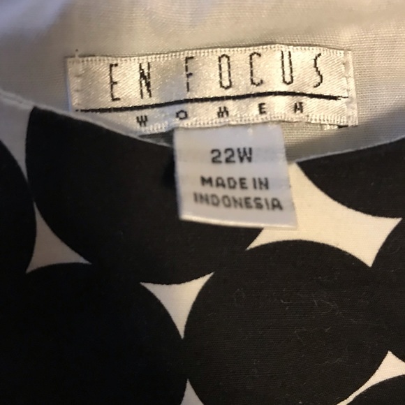 Vintage Style En Focus Brand White with Black Polkadots Dress 22 W - Picture 2 of 4